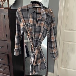 AURA Plaid Shirt Dress